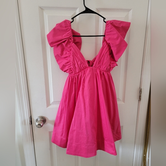 For Love & Lemons Clementine Mini Dress In Pink NWT - Picture 5 of 10